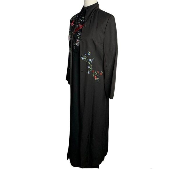Vintage Jessica McClintock 2 pc Dress S Black Embroidered Halter Jacket - Picture 6 of 11